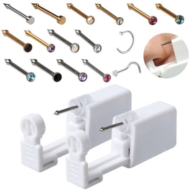Wholesale Disposable Stainless Steel Nose Ring Puncher Gun Beauty Personal Care Jewelry Tool for Nose Piercing Made Plastic