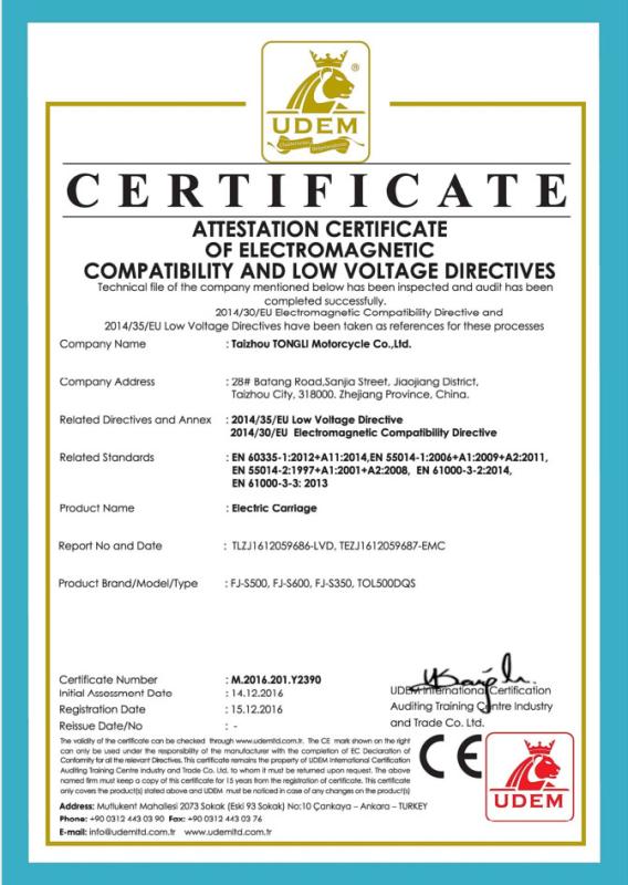 CE certifcate - Chongqing Forward Auto Tech Co.,Ltd.