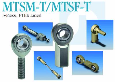 China MTSM - T / MTSF - T Solid Rod Ends , 3 - Piece PTFE Lined Spherical Tie Rod Ends for sale