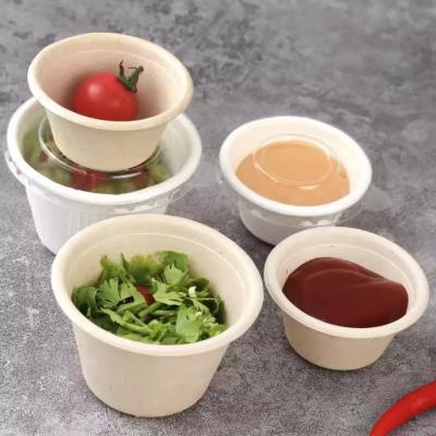 China 1oz 2oz 4oz Paper Soup Disposable Salad Bowls With Lids Portion Cups for sale