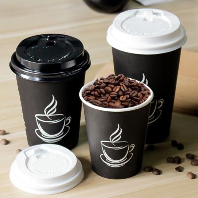 China 2.5oz Custom Printed Black Disposable Coffee Cups 8oz Coffee Single Wall Cups for sale