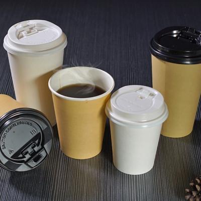 中国 注文のロゴのふたが付いている使い捨て可能な紙コップの熱い飲む茶12oz 360mlコーヒー カップ 販売のため