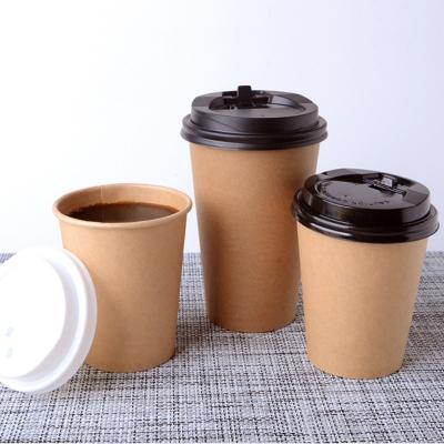 China 8 Ounce Biodegradable Disposable Paper Cups Kraft Paper Single Wall Coffee Cups for sale