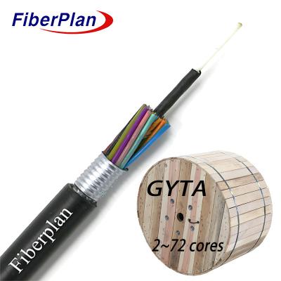 China Outdoor Fiber Optic Cable Direct Burial Cable Aluminum Tape Layer Loose Tube GYTA for sale