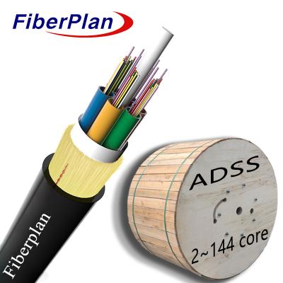 China Compact Durable ADSS Single Sheath Aerial Fiber Optic Cable For Outdoor Use for sale