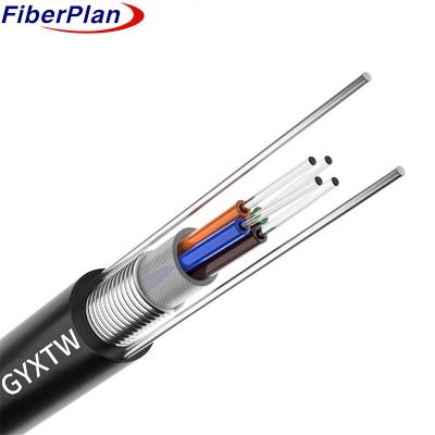 China Outdoor Armored Single Multi Mode G652D Duct Fiber Optic Cable Black Aerial Unitube (Central Loose) GYXTW for sale
