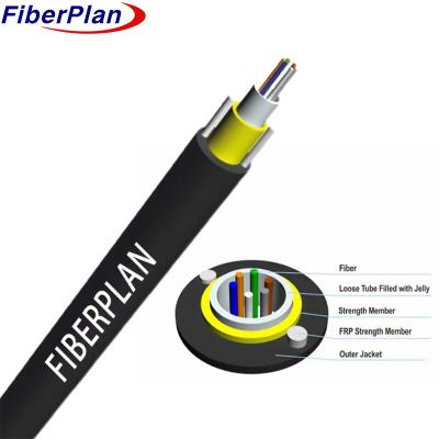 China Light Weight Central Loose Tube Fiber Optic Cable With Two FRP Strengthen GYFXTY for sale
