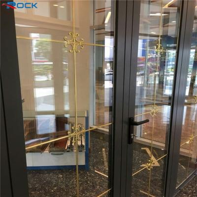 China Golden 5*8 georgian glazing bars with flower decoration for glass door accessories for sale