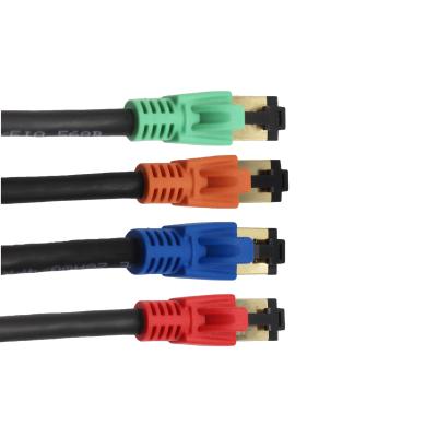 China ROHS PVC Cat7 SSTP Patch Cord 26AWG BC Pure Copper Cat7 Patch Cables RJ45 Connectors for sale