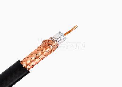 China Ohm Coaxial TV Cable Bare Copper / CCS Dual Coaxial Cable With PVC Jacket for sale