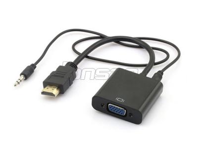 China Length Customized Special Cables Bare Copper 1080P HDMI To VGA Converter Cable With Audio for sale