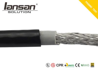 China PE PVC Cat5e Lan Cable Bare Copper Black SFTP 24AWG 305m Twisted 4PR CCA BC for sale