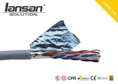 China Mylar Aluminum Cat6 Lan Cable Solid Copper BC FTP HDPE ETL for sale