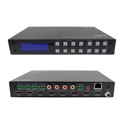 China 4x4 HDMI Matrix Analog And SPDIF Audio Extraction 4K TCP/IP Web GUI Control for sale