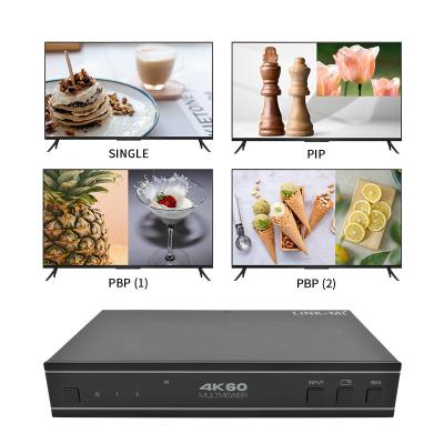 China 4K60 2x1 HDMI Multiviewer Conmutador de vídeo UHD sin fisuras con audio RS232 en venta