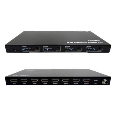 China Rs232 4x4 HDMI Matrix Switch Support 4K 60Hz 18Gbps EDID 4 To 4 HDMI Video Switch for sale