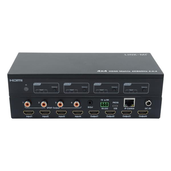 Quality HDMI 4X4 4k Matrix Switcher 4K60Hz With SPDIF Audio AV Matrix For 4 Ultra HD for sale