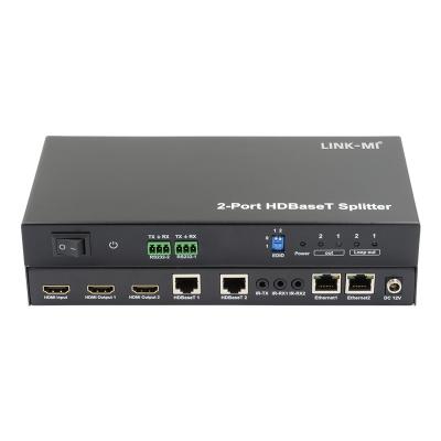 China 100m 1x2 HDBaseT Splitter, HDCP2.2 compliant Support POC, Ethernet, RS232 Pass through for sale