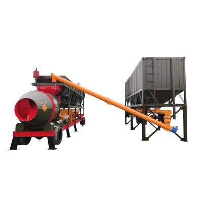 China Concrete Mobile Batching Mixing Plant 100m3/H With Horizontal Cement Silo for sale