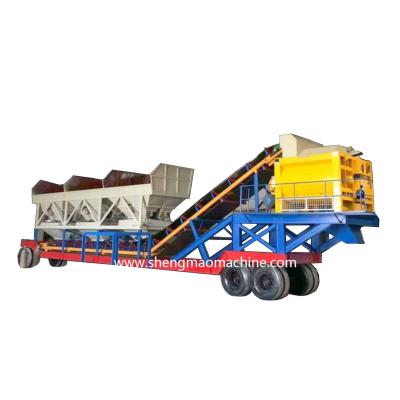 China 60m3/H Mobile Batching Plant YHZM60 Electric Concrete Machinery for sale
