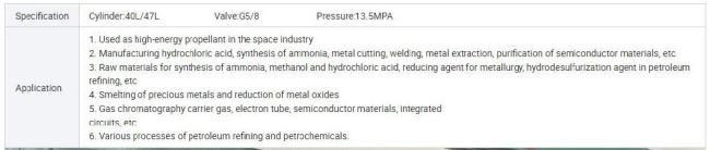 Industrial Grade Renewable Energy Hydrogen Storage 4n 99.99% H2 Gas