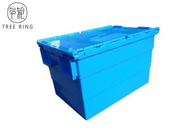 China Hard Collapsible Plastic Crate With Attached Lid For Storage 600 * 400 * 360mm for sale