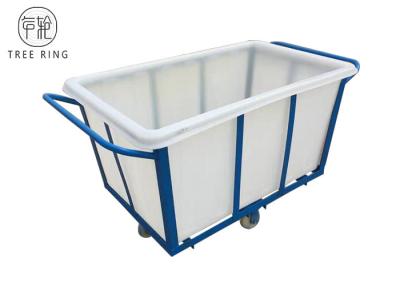 中国 500kg織物産業LLDPEのための車輪の頑丈なプラスチック洗濯のトロリー 販売のため
