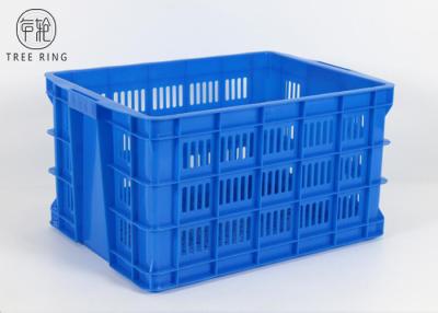 China C560 55 Litre Heavy Duty Ventilated Perforated Plastic Stacking Crate Trays For Meat / Poultry for sale