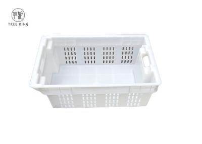 China Mesh Wall And Solid Bottom Hygienic 180 Stack Nest Fishing Crate Totes For Agriculture Fruit for sale