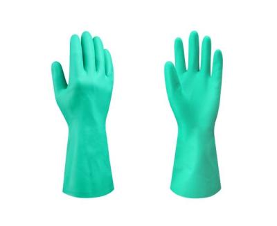 China Gauge 8 M Size Reusable Chemical Resistant Gloves Oil Proof Acid Solvent Oil Nitrile for sale
