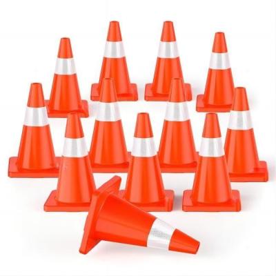 China 18in 28in PVC Traffic Safety Cones Safery Durable For Driveway Road Parking for sale