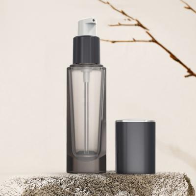 China Empty 30ml Frosted Glass Face Oil Serum Bottle Packaging 30ml Glass Pump Cosmetic Serum Oil Dropper Bottle for sale
