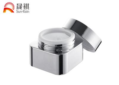Chine Pots crèmes vides en aluminium argentés de Pmma, récipients d'entreposage cosmétiques de empaquetage à vendre