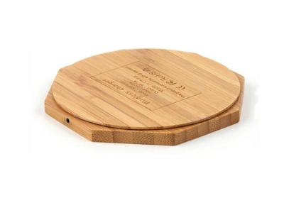 China Ultra Thin QI Wireless Charger , Bamboo QI Wireless Charger OEM Available en venta