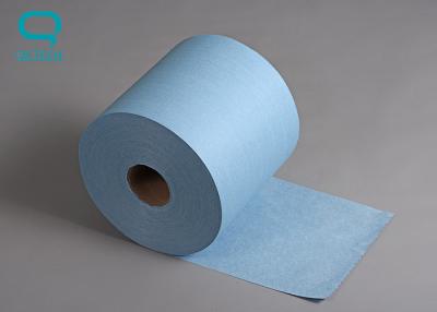 China Machine Cleaning Wiper Cellulose Wipe Roll Blue Color,400m / roll for sale
