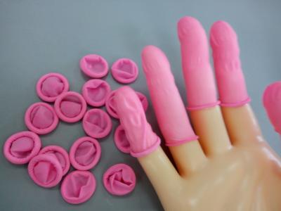 China Pink ESD Finger Cots Anti Static Cleanroom Finger Cots for sale