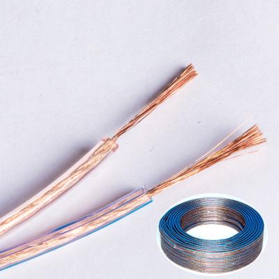 China OEM Flat Speaker Transparent Wire 2x0.75mm Loudspeaker Cable for sale