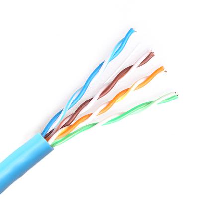 China Cat5e Utp 305m Blue Bare Copper Lan Network Cable for sale