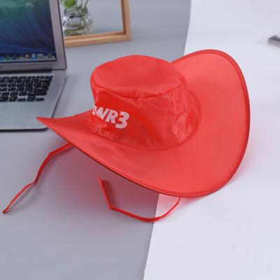 China Collapsible Cowboy Hat Foldable Nylon Bucket Hats Summer Promotional Item for sale