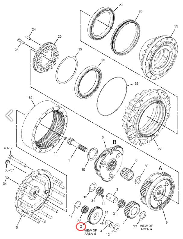 6I 6585 Gear Spare Parts for Excavator 320D 320D2