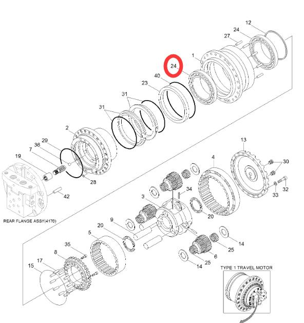 XKAH00340 Hyundai Spare Parts R140 7 Ball Bearing Gear OEM Quality