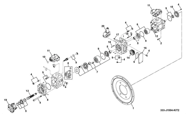 K3V112DTP JCB Spare Parts JS200 Hydraulic Pump 215 13686