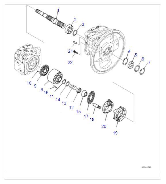 708 2L 00500 708 2L 06630 Hydraulic Repair Parts For PC200-8 Komatsu Pump