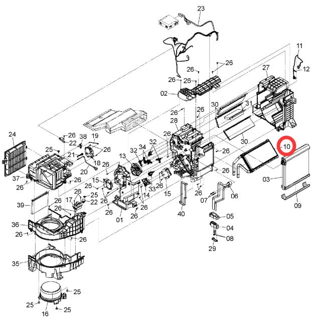 XB00001051 Heater Radiator Hitachi ZX240-5G Excavator Core Heater