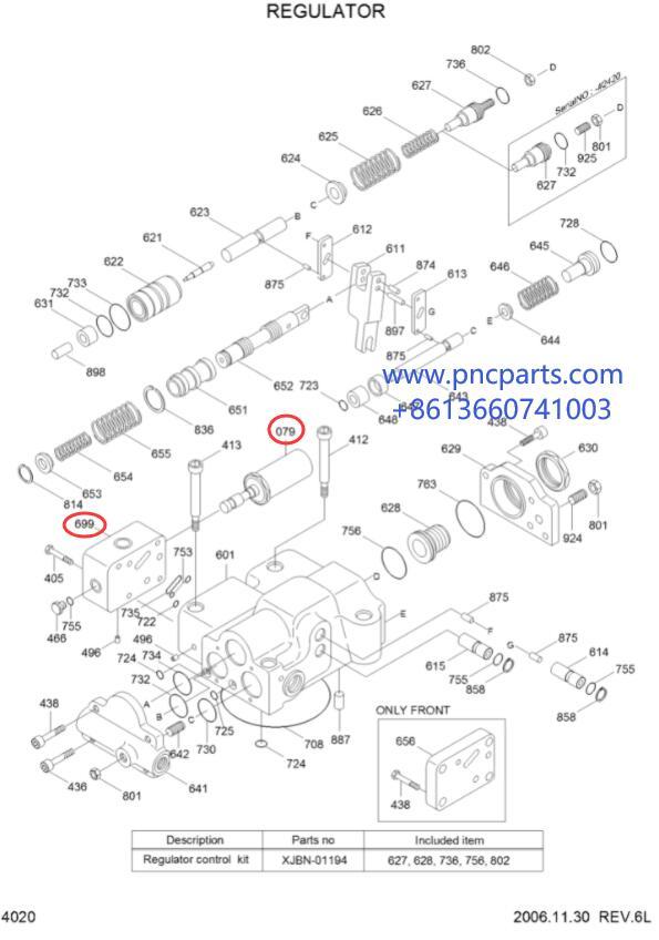 R170W 9 R140W 9 EPPR Valve XJBN 00382 For K3V63DT Hydraulic Pump