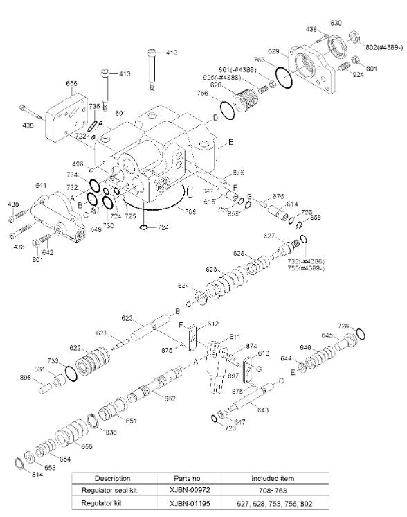 JCB220 R210 7 Hydraulic Repair Parts 20 952542 XJBN 00058 Pump Regulator