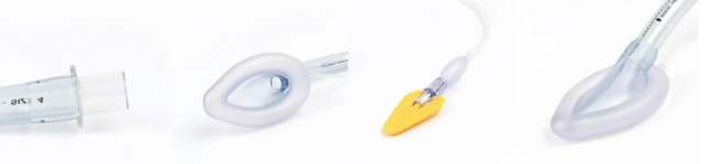 Medical grade PVC Laryngeal Mask Airway showing flexible tube and soft cuff design