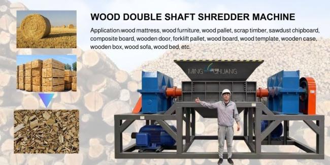 1200kg/H Professional Double Shaft Shredder Wood Chipper Shredder Machine Price for Sale