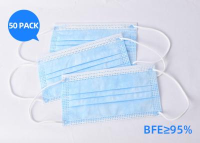 China Block Coronavirus 3 Ply Disposable Face Mask Aseptic Melt Blown Cloth Blue Mask for sale