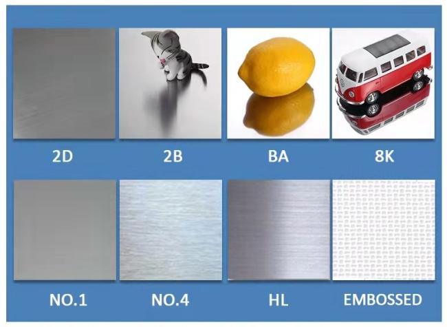 Available surface finishes for stainless steel sheets